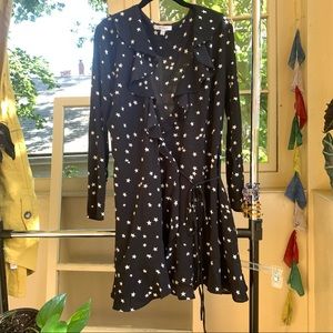 Black & white star pattern wrap dress - sold to thredup